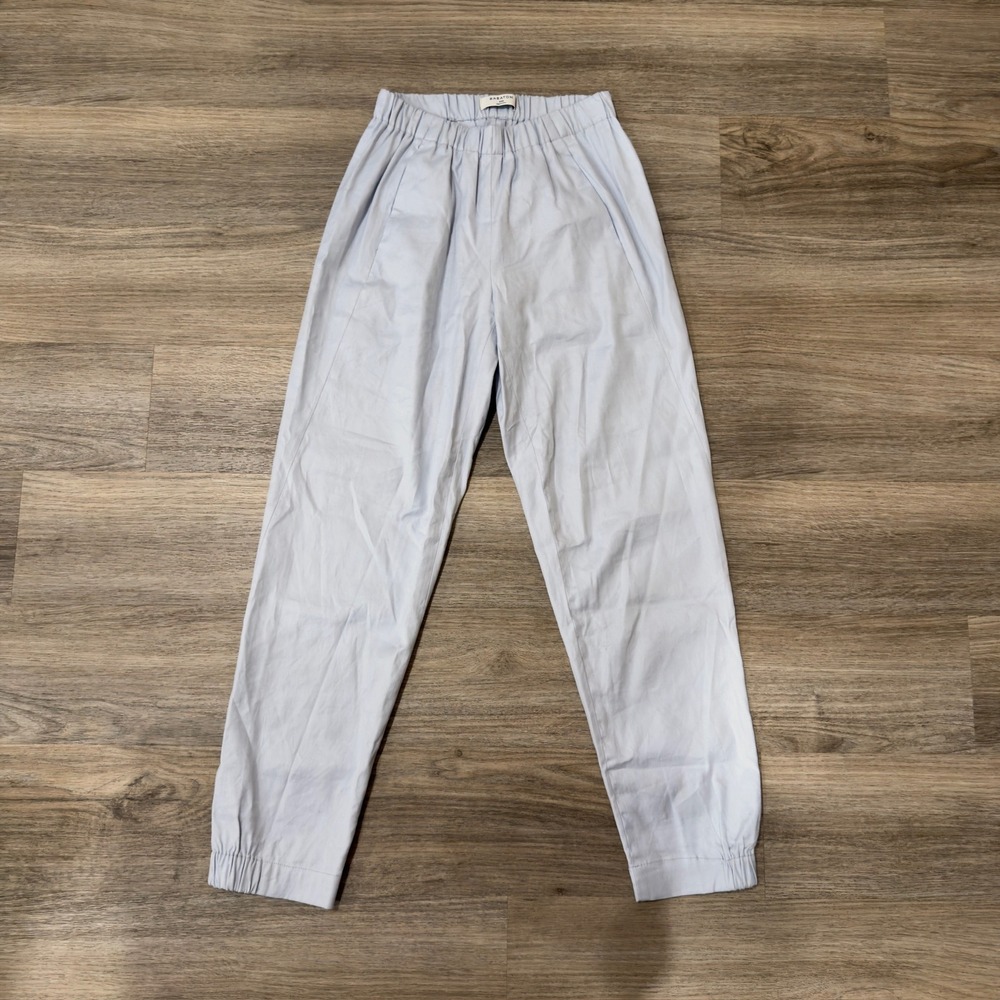 Babaton Linen Jogger Pants Elastic Waist Tencel Blend Gray 2XS